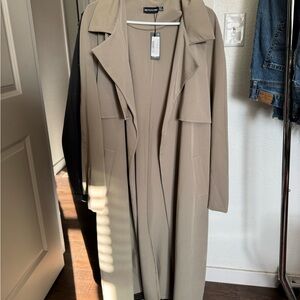 PrettyLittleThing Tan Longline Coat